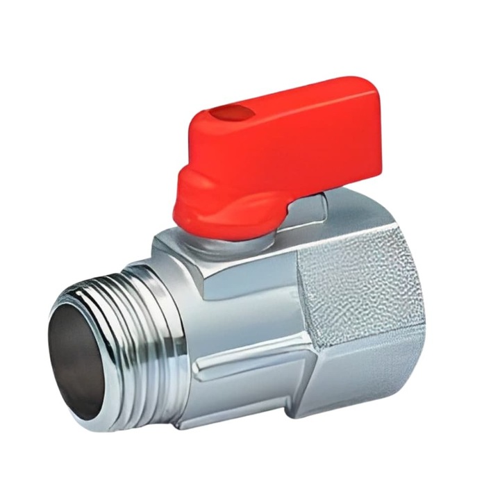 Mini gömbcsapok sárgaréz 1/4, piros karral KM/BM