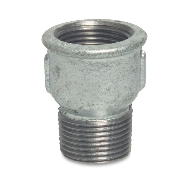 Fiting filetat din fonta maleabila, niplu 1 1/2 inch, filet interior-exterior