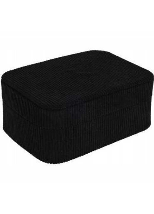 Ékszerdoboz, Home Styling Collection, strucc, 19x13,5x8cm, fekete