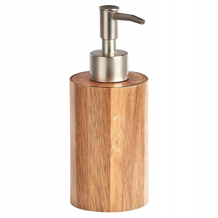 Dispenser pentru sapun lichid, Zeller, lemn natural, 17,5x7cm