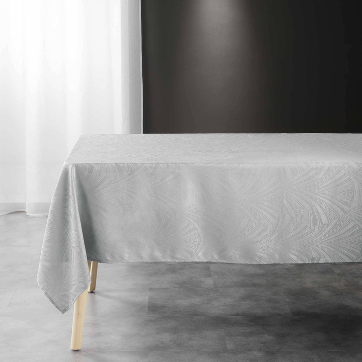 Téglalap alakú asztalterítő, szürke, 140x240cm, Douceur d'interieur, poliészter anyag, foltálló