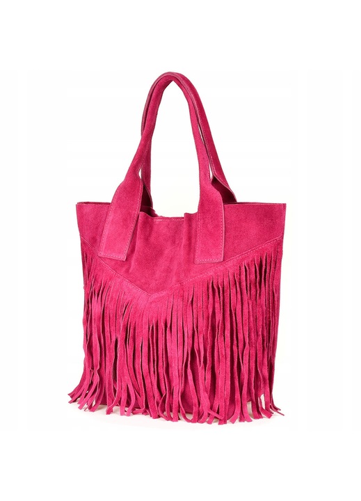 Geanta de dama din piele naturala, Vera Pelle, model shopper, multicolor, dimensiuni 33x43x17cm, include borseta.