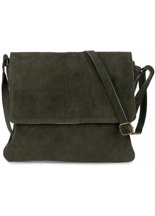 Geanta de umar din piele intoarsa, Beltimore, design elegant, 30x25x4cm, culoare bej