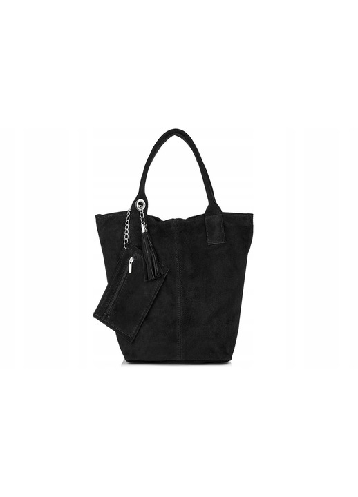 Geanta shopper din piele naturala de zams, Vera Pelle, multicolor, dimensiuni 36x43x17cm, set cu saseta.