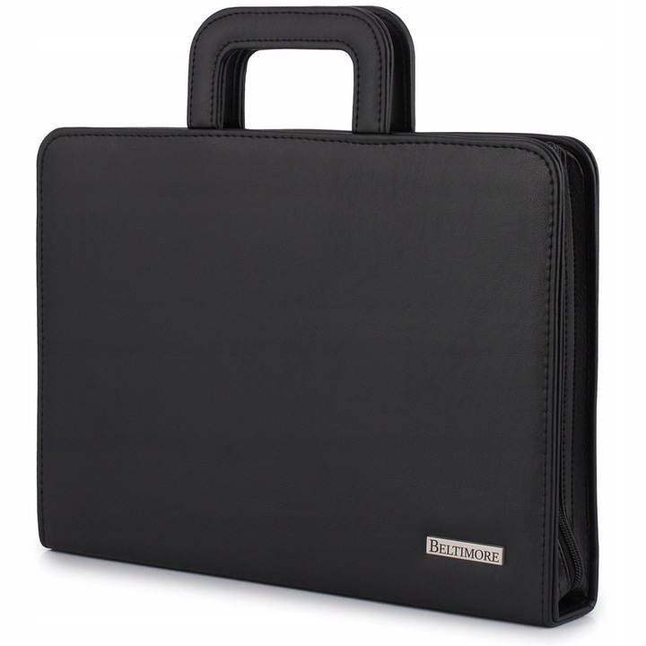 Tecuta organizator Beltimore I67, neagra, din piele ecologica, 5 compartimente, dimensiuni 26x38x5cm