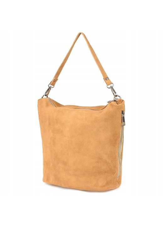 Geanta Listonoszka Dama Beltimore, din piele naturala de zams, cu doua buzunare laterale, culoare: multicolor, dimensiuni: 28,5x33x16cm