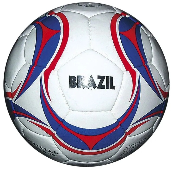Spartan Brasil Cordley futball labda, 32 panel, fehér-kék-piros, 5-ös méret