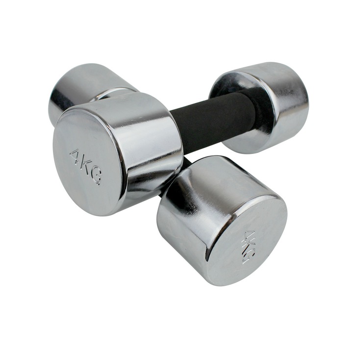 Set haltere Master 2 x 4 kg, metal, 21x7,7cm, antiderapante