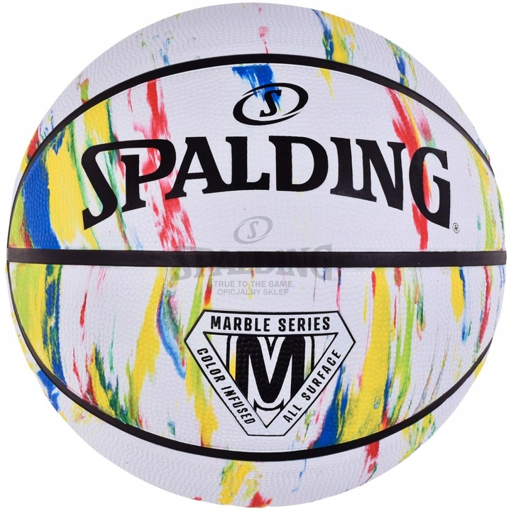 Minge de baschet Spalding Marble, 8 panouri, multicolor, dimensiune 7