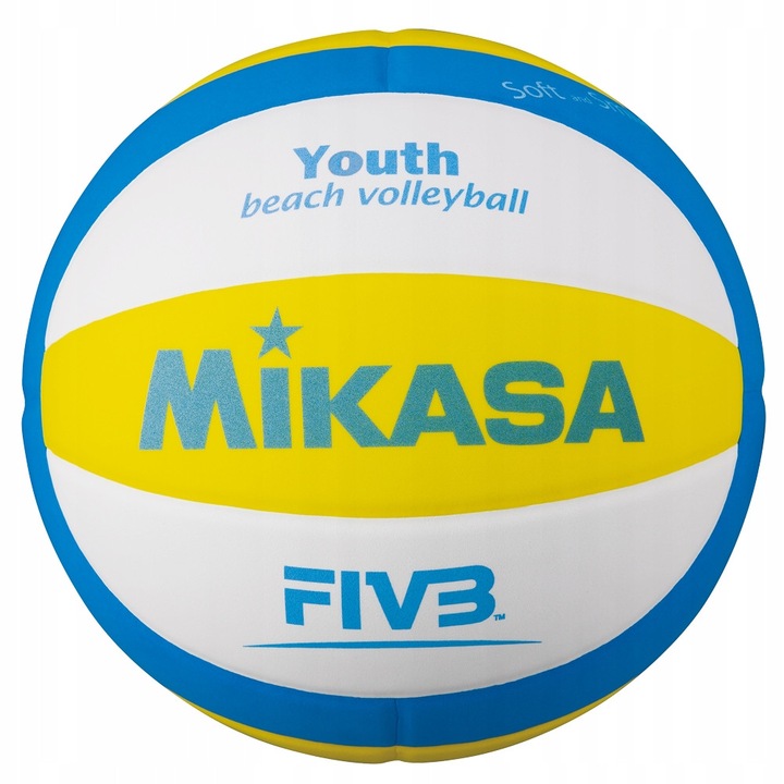 Minge volei plaja Mikasa SBV, galben-albastru, dimensiune oficiala r.5