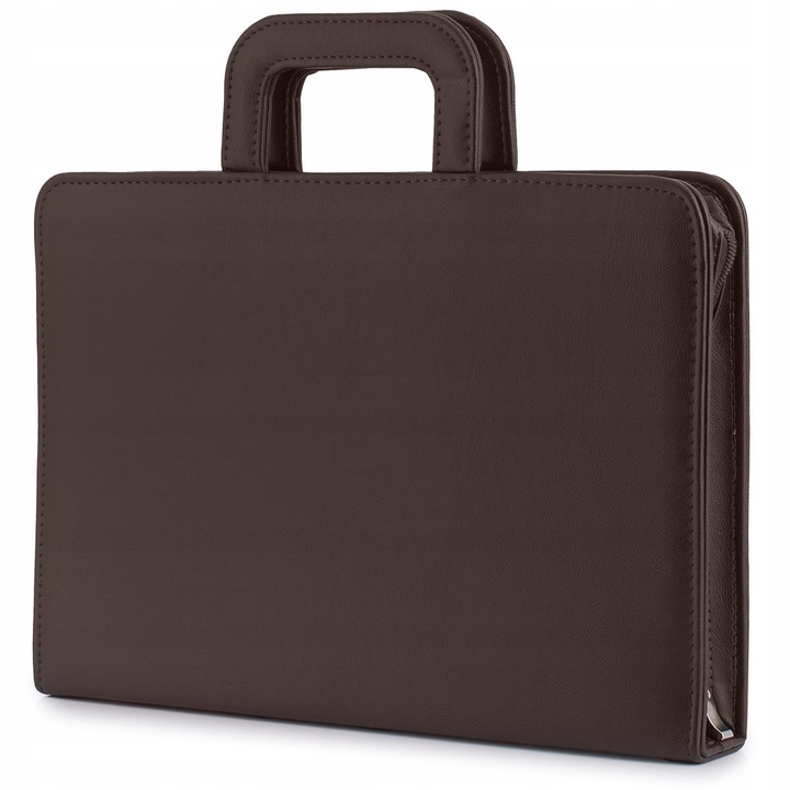 Servieta organizatoare pentru birou, maro, 38x26x5cm, 5 compartimente
