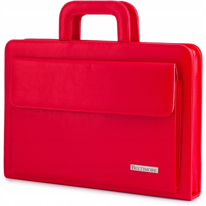 Biwuar neseser actiune organizator pentru birou, Beltimore, rosu, 38x26x5cm, pentru documente A4