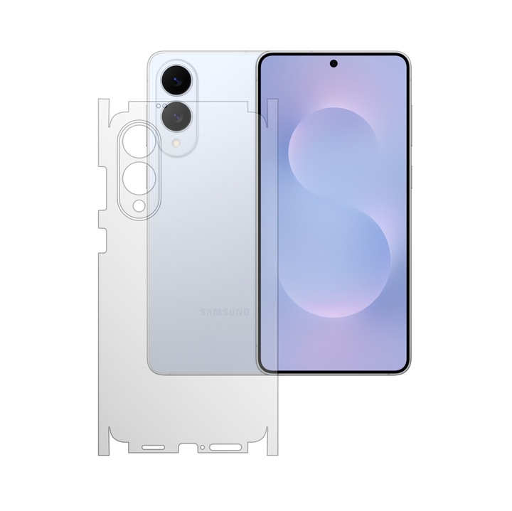 Folie Protectie Spate iSkinz Autoregeneranta pentru Samsung Galaxy S25 Edge - 360 Cut, Szilikon Ultra-Clear Hátlapra és Oldalakra, Átlátszó Rugalmas Öntapadós Skin