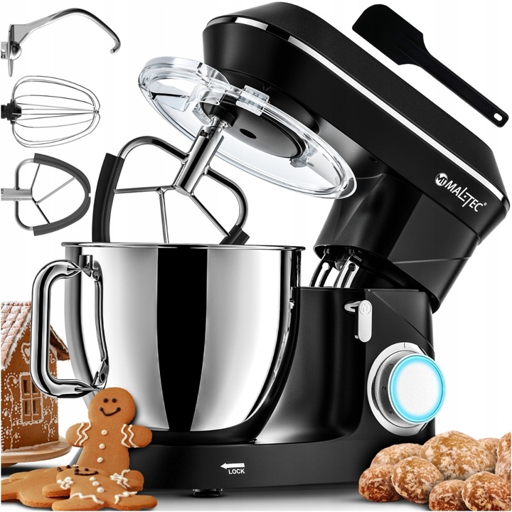 Maltec konyhai robotgép, MaltecChef2200W BL modell, 6L, 2200W, 3 tartozék, rozsdamentes acél, 40x21x36cm