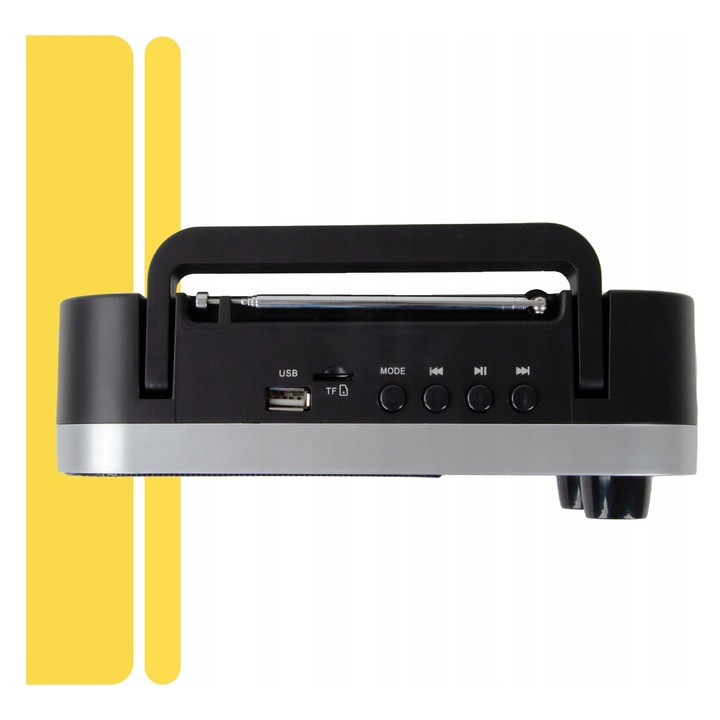 Renew Force hordozható rádió, FM/AM, Bluetooth, SD kártya támogatás, 11,5x21x5,5cm, fekete, komplett szett