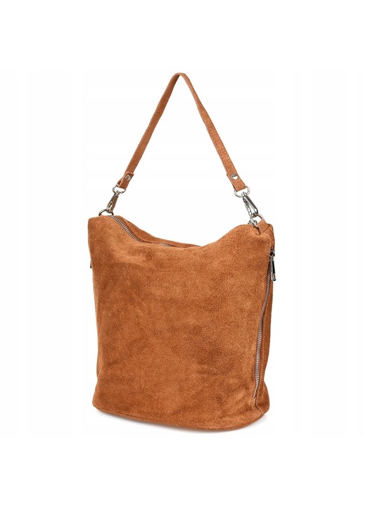 Geanta Listonoszka Dama Beltimore, din piele naturala de zams, cu doua buzunare laterale, culoare: multicolor, dimensiuni: 33x28,5x16cm