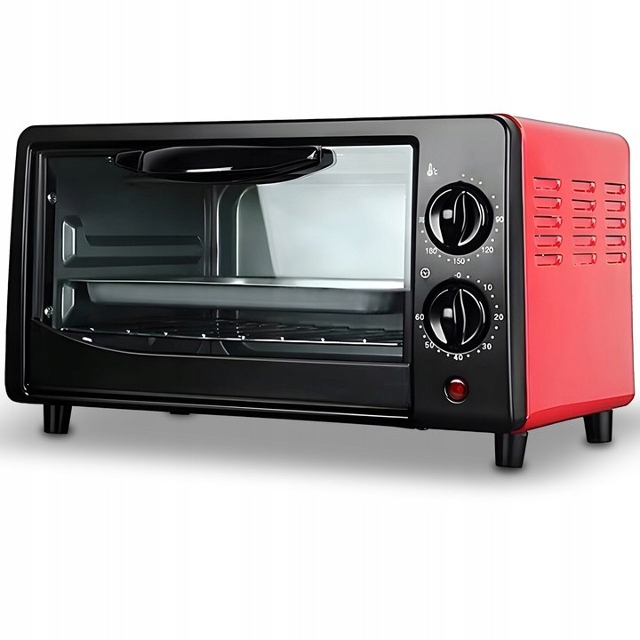 Mini elektromos sütő, 570W, 6.3L, 34.5x20x18cm, rozsdamentes acél kiegészítő készlet