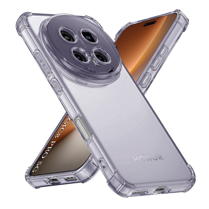 Калъф TPU Antisoc съвместим с Honor Magic 8 Pro, Прозрачен