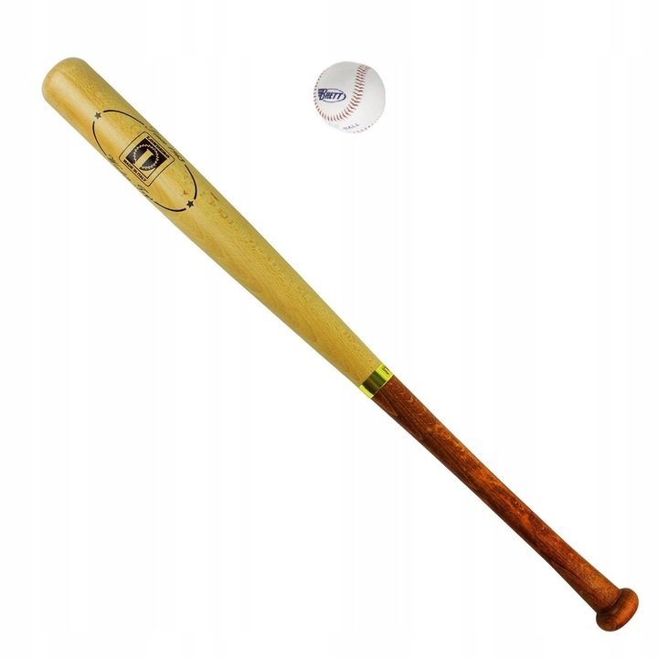 Fa baseball ütő, Lucio Londero, 75 cm, labdával szettben, szín: bézs-barna