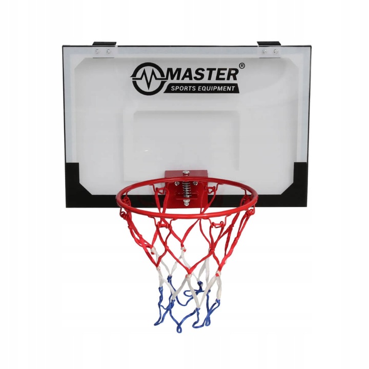 Tabla de baschet MASTER 45x30cm, poliuretan, transparent, cu obreaca de 22cm, set complet