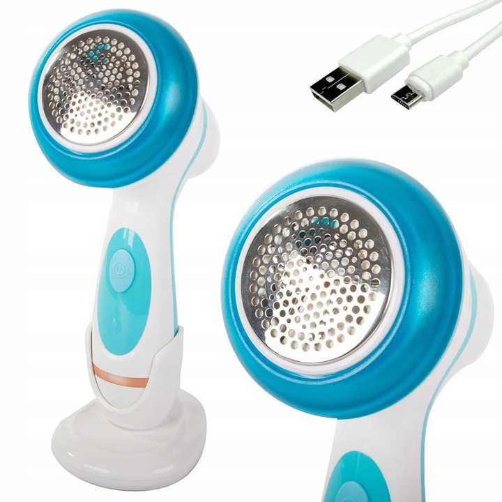 Aparat de curatat scame si scamosator electric reincarcabil USB pentru haine si textile cu 3 lame si stand de depozitare pentru uz casnic si auto