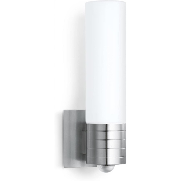 Lampa exterioara LED Steinel L 260, senzor de miscare, 8,6 W, alb, din otel inoxidabil si sticla opala