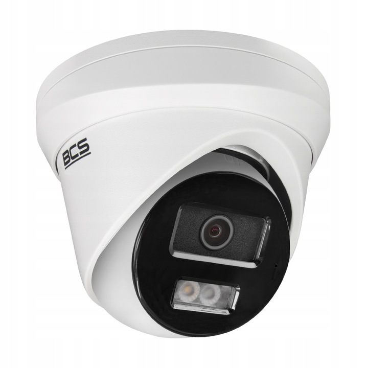 Камера IP BCS BCS-V-EIP16FSR3L3(2) 6 Mpx, обектив 2.8 mm, IR осветител+бяла светлина 30 m, IP67, PoE, Бяла, 1 бр