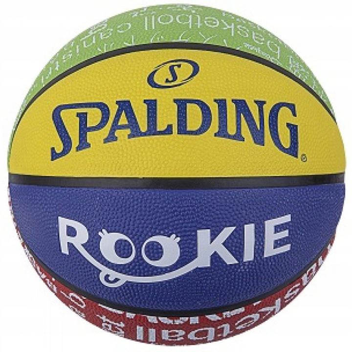 Minge de baschet Spalding Rookie, dimensiune 5, multicolor, pentru exterior
