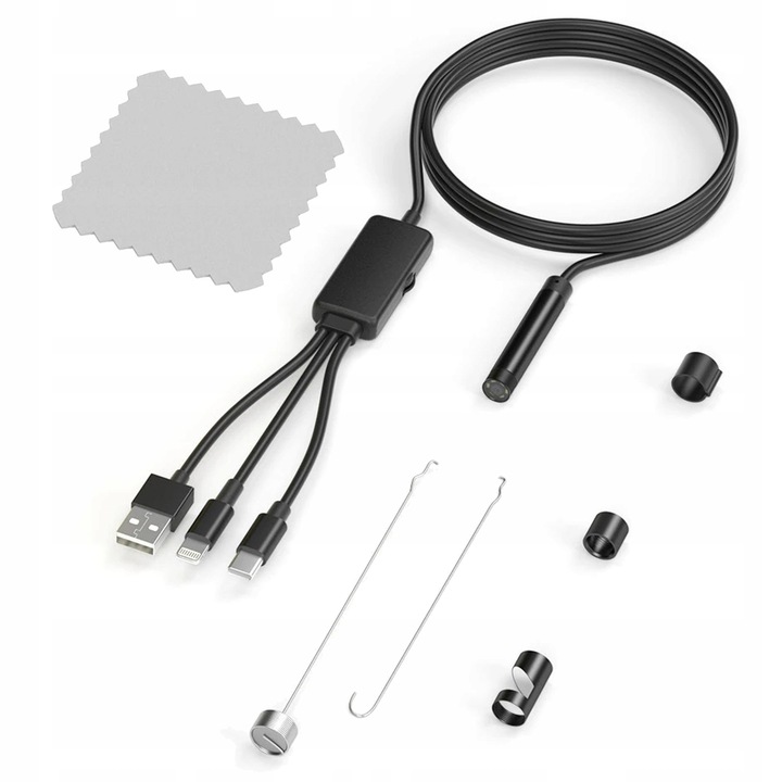 Ендоскопска камера за инспекция 2м USB 3в1 LED IP67 многоцветна 5,5x8мм