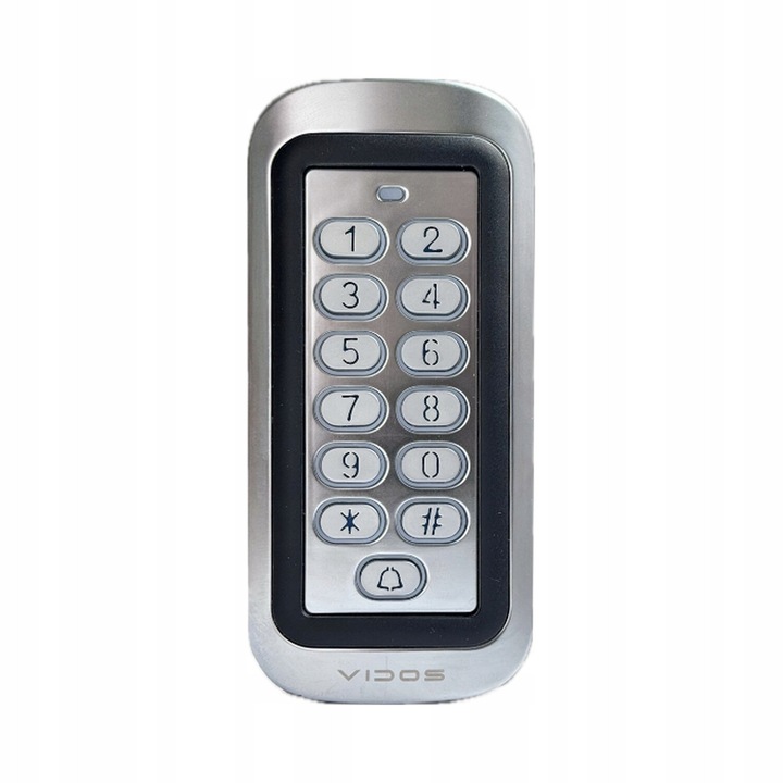 Kódzár, Vidos ZS47-MF, RFID, 2000 felhasználó, IP65, 58x124x22mm, ezüst