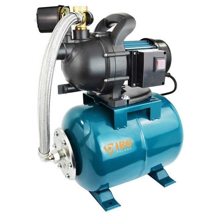 Set hidrofor IBO Green 1000, pompa suprafata, 24L, 1000W, 60L/min, 50m, 230V