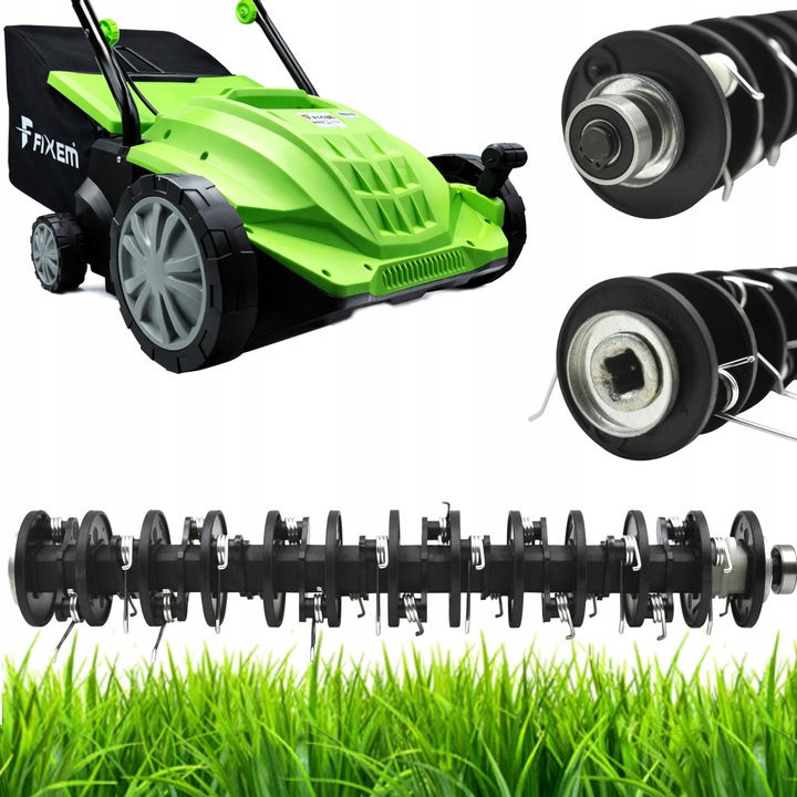 Aerator Fixem 380mm görgőkkel és tüskékkel a gyep szellőztetéséhez