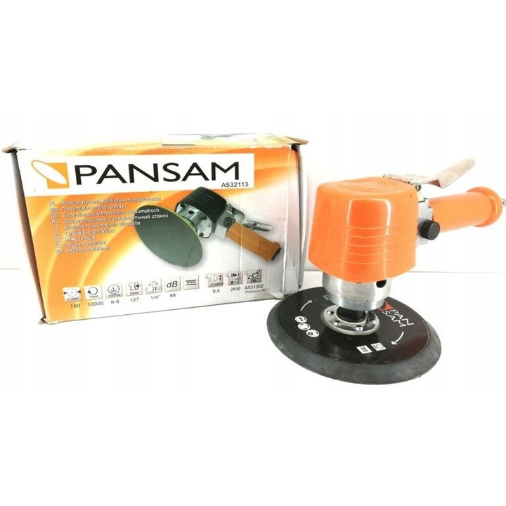 Pneumatikus csiszoló Pansam A532113, 150mm, 10000rpm, 6-8bar, 127l/min
