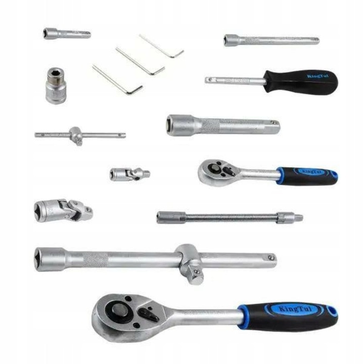 KingTul dugókulcs készlet 82 részes 1/4" 1/2" króm-vanádium acélból