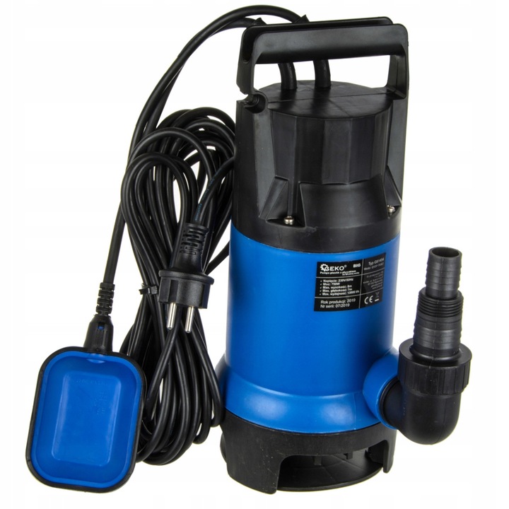Потопяема помпа Geko 750W, 13000 л/ч, максимална дълбочина 7м, пластмаса