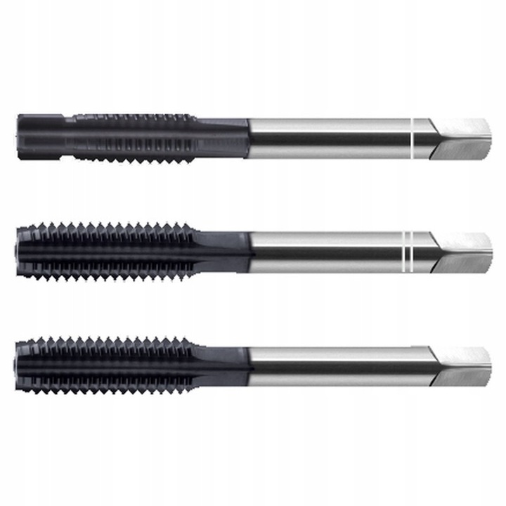 Set de gwintuitoare DIN-352/3-P M4 6HX HSSE-PM HRC40, 3 bucati, pentru otel