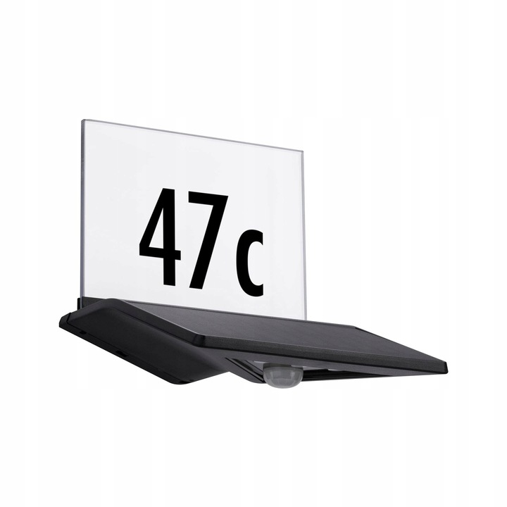 Aplica solara Paulmann Yoko, 1x1,2W, antracit, 3000K, set complet cu numar de casa
