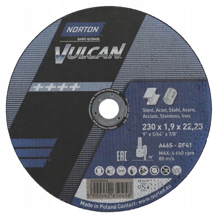 10 db fémvágó tárcsa készlet 230x1,9mm + szegmentált gyémánttárcsa 230mm Norton VULCAN