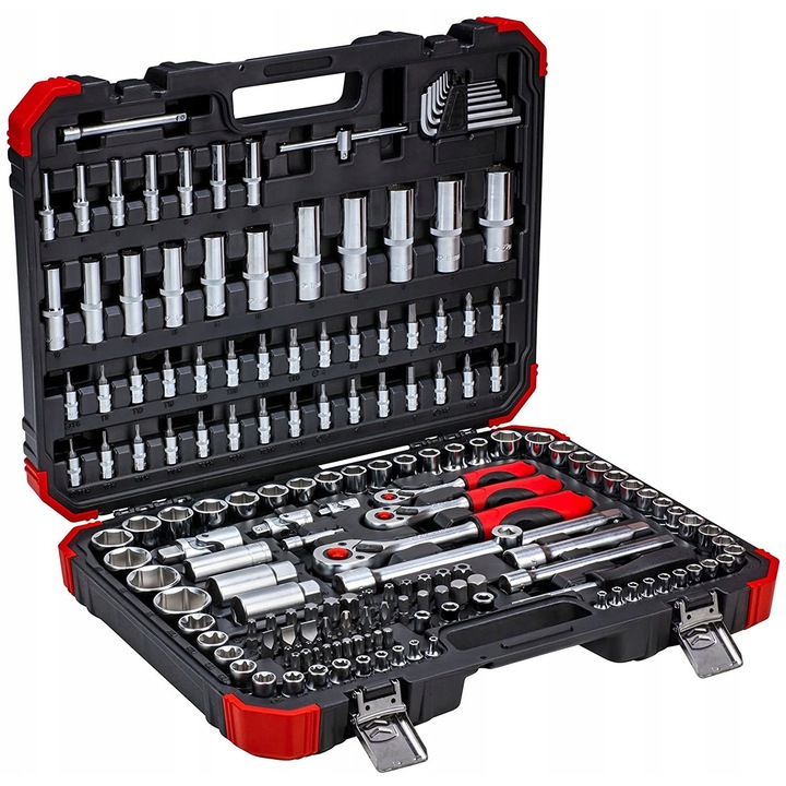 Set unelte mecanic 172 piese Gedore, 1/2" + 3/8" + 1/4", diverse dimensiuni, cutie plastic