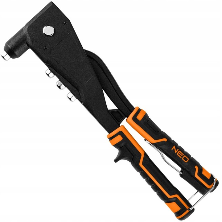 NEO TOOLS 18-103-1 kézi szegecselő, szegecshúzó, acél és alumínium szegecsekhez 2.4/3.2/4.0/4.8 mm, 4 cserélhető fej, alumínium test