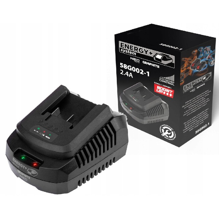 Incarcator pentru acumulatori Li-Ion 18V GRAPHITE, 2,3 A, dimensiuni 10,30x9,10x19cm, set 1 buc.