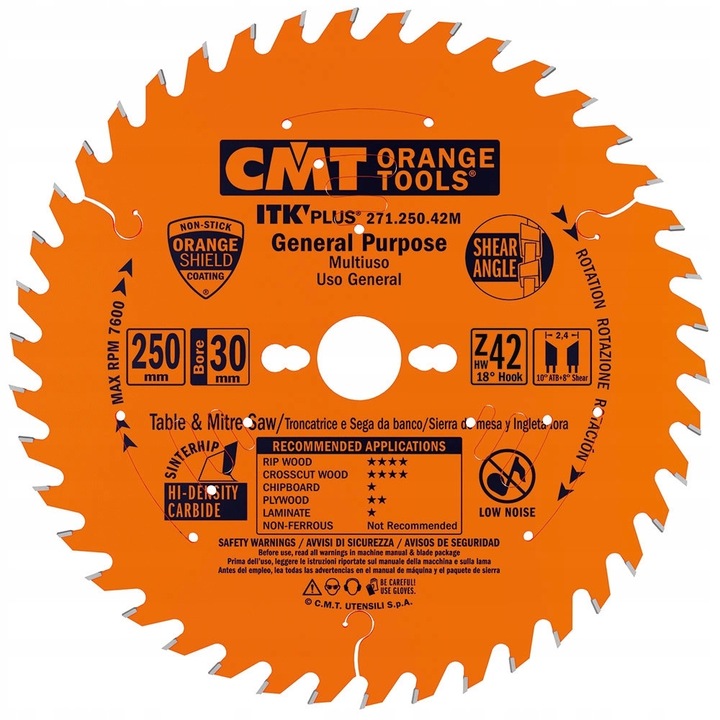 Tarcza de taiere pentru lemn CMT 271.300.48M, 300x30x2,6/1,8mm, 48 dinti, pentru taiere longitudinala si transversala
