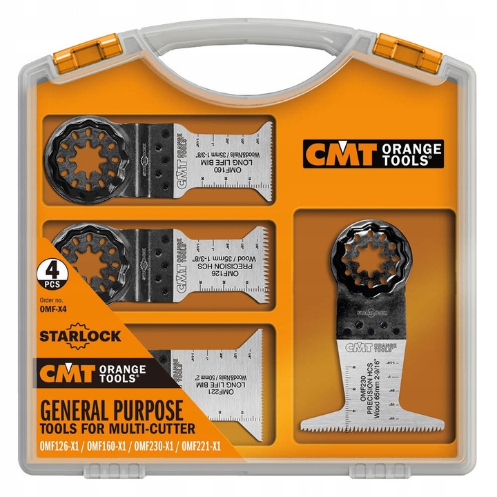 Set brzeszczoty CMT OMF-X4, 4 bucati, 35x50mm, 65x50mm, 50x50mm