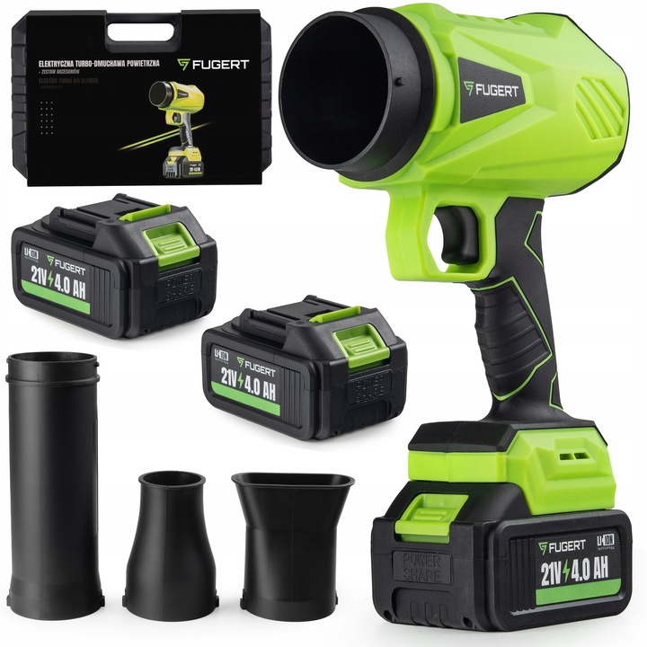 Fugert FUG-0183 akkumulátoros fúvó, 2x 21V, 4000mAh, 4 sebesség, 1,2 kg