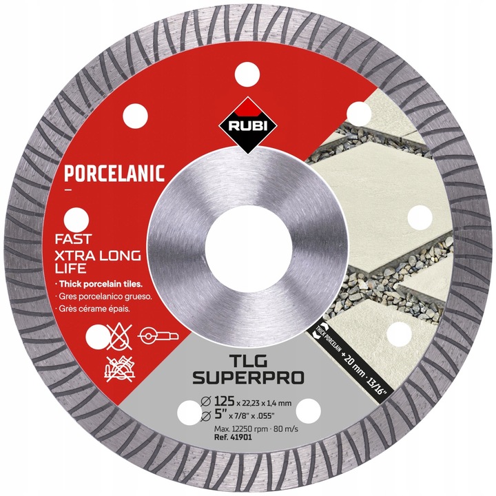 Rubi TLG SUPERPRO gyémánttárcsa, 125mm, 1,4mm vastagság, többszínű, szett