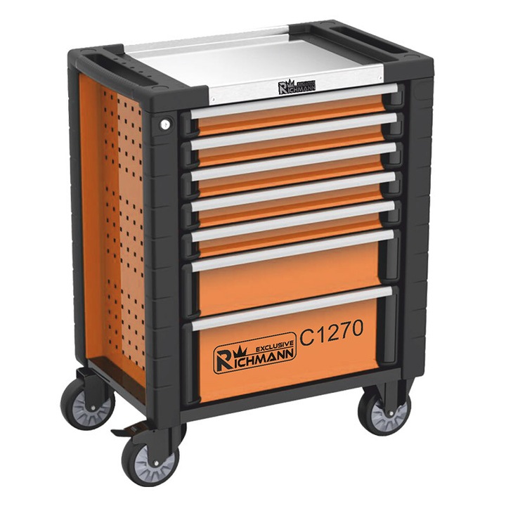 Richmann C1270 szerszámkocsi, 7 fiók, 4 kerék, méretek 930x725x465mm