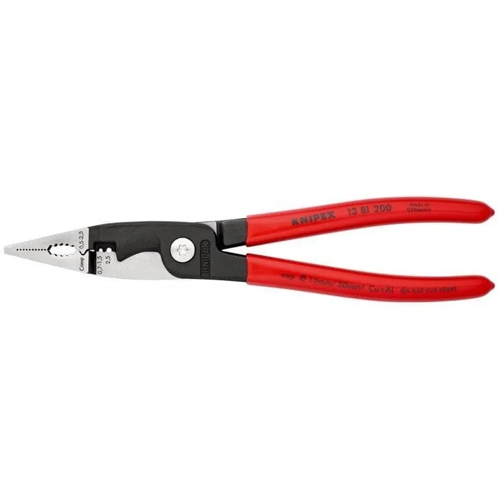 Knipex többfunkciós fogó 200 mm, 6 az 1-ben, villanyszerelési munkákhoz, 200x85x20mm