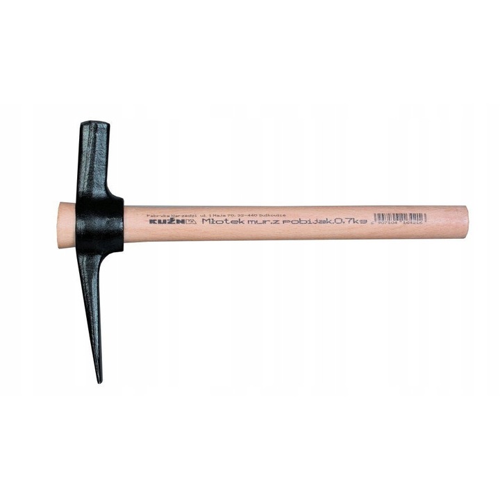 Mlotek murarski cu pobijak 0.7kg, Kuznia, trzon bukowy, 320mm