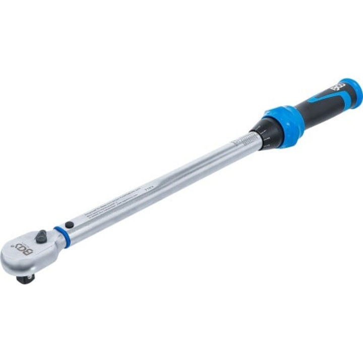 Nyomatékkulcs 12,5 mm (1/2"), 40 - 210 Nm, BGS Technic, reteszelő mechanizmussal, műanyag dobozban