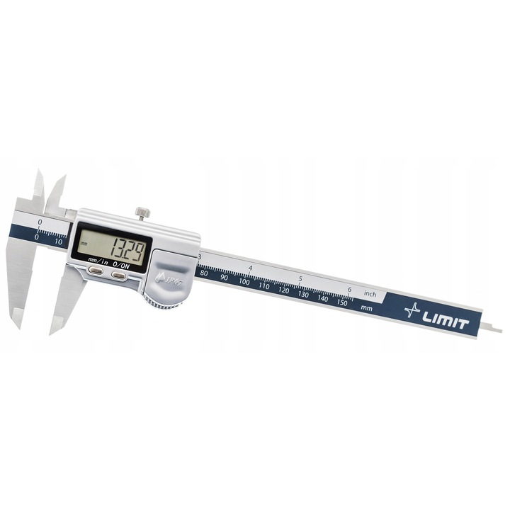 Digitális tolómérő Limit 150mm IP67, ABS funkció, pontosság +/- 0,01mm, CR2032 elemekkel együtt